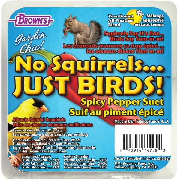 11.5 oz. F.M. Brown No Squirrels..Just Birds Suet - Health/First Aid